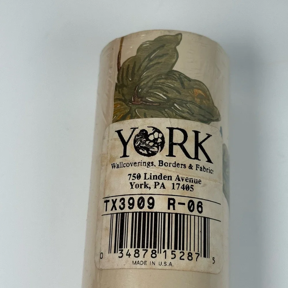 York Wallcovering Wallpaper TWO Double Rolls TX3909 Botanical Grape Leaves Vtg